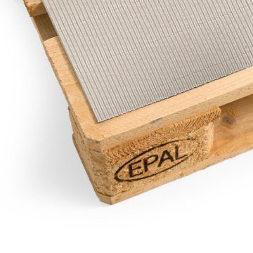 Zwischenlagen aus Rollenwellpappe eignen sich ideal als Palettenauflage