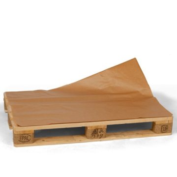 Wasserabweisendes Einschlagpapier im Bogenformat, als Zuschnitt für halbe und ganze EURO-Paletten