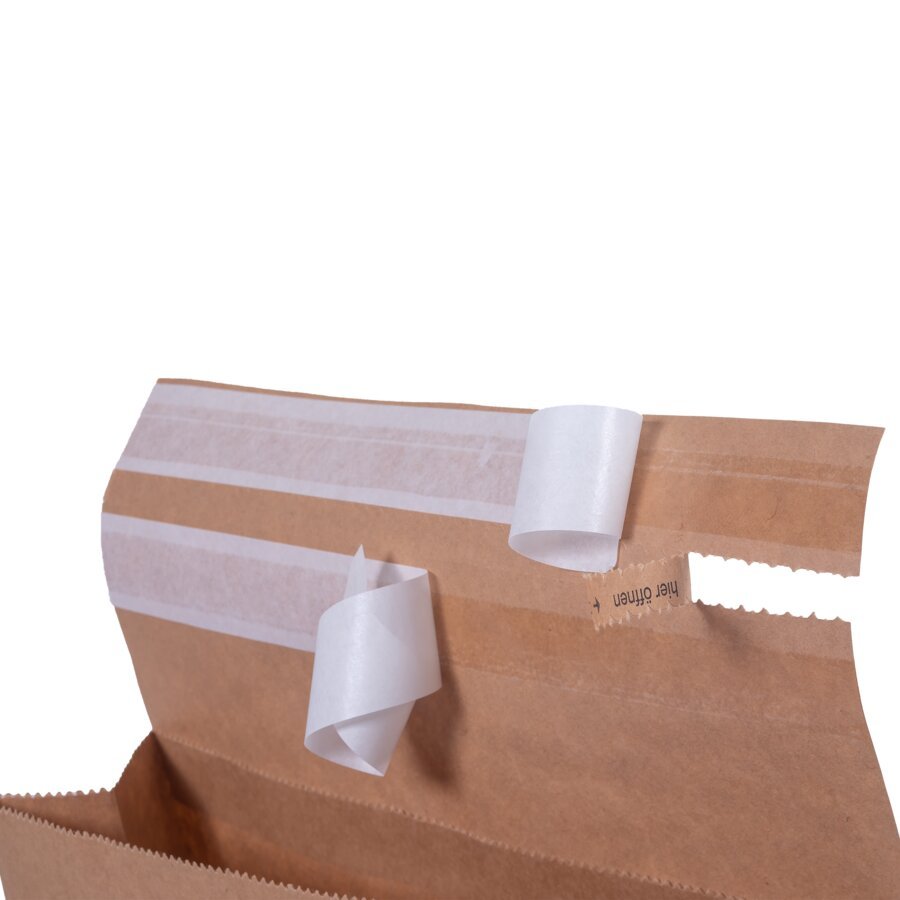 Nach dem Verschließen kann die Versandtasche geöffnet, wiederverschlossen und erneut verschickt werden Nach dem Verschließen kann die Versandtasche geöffnet, wiederverschlossen und erneut verschickt werden