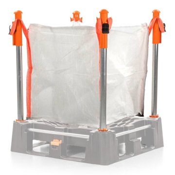 Ordentliche Lagerung von Big-Bags dank Rastkopfständern