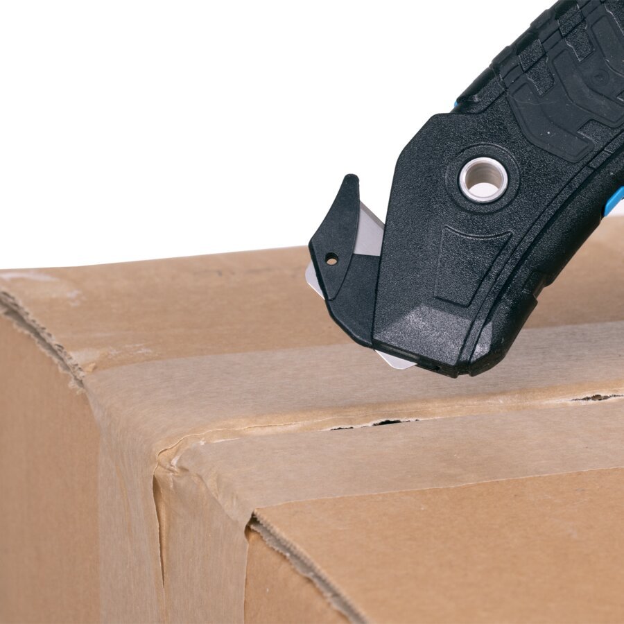 Dieses Sicherheitsmesser lässt sich vielseitg einsetzen. Dieses Messer lässt sich beilseitg einsetzen.