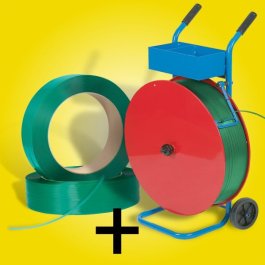 bonistrap PET-Umreifungsband + Abrollwagen Spar-Set bonistrap PET-Umreifungsband + Abrollwagen Spar-Set