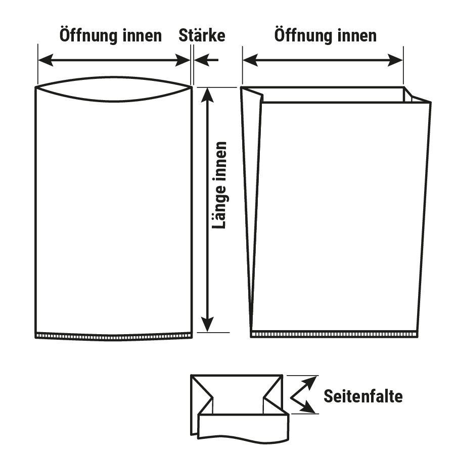 Papier-Versandtasche mit Seitenfalte, wiederverschließbar Papier-Versandtasche mit Seitenfalte, wiederverschließbar