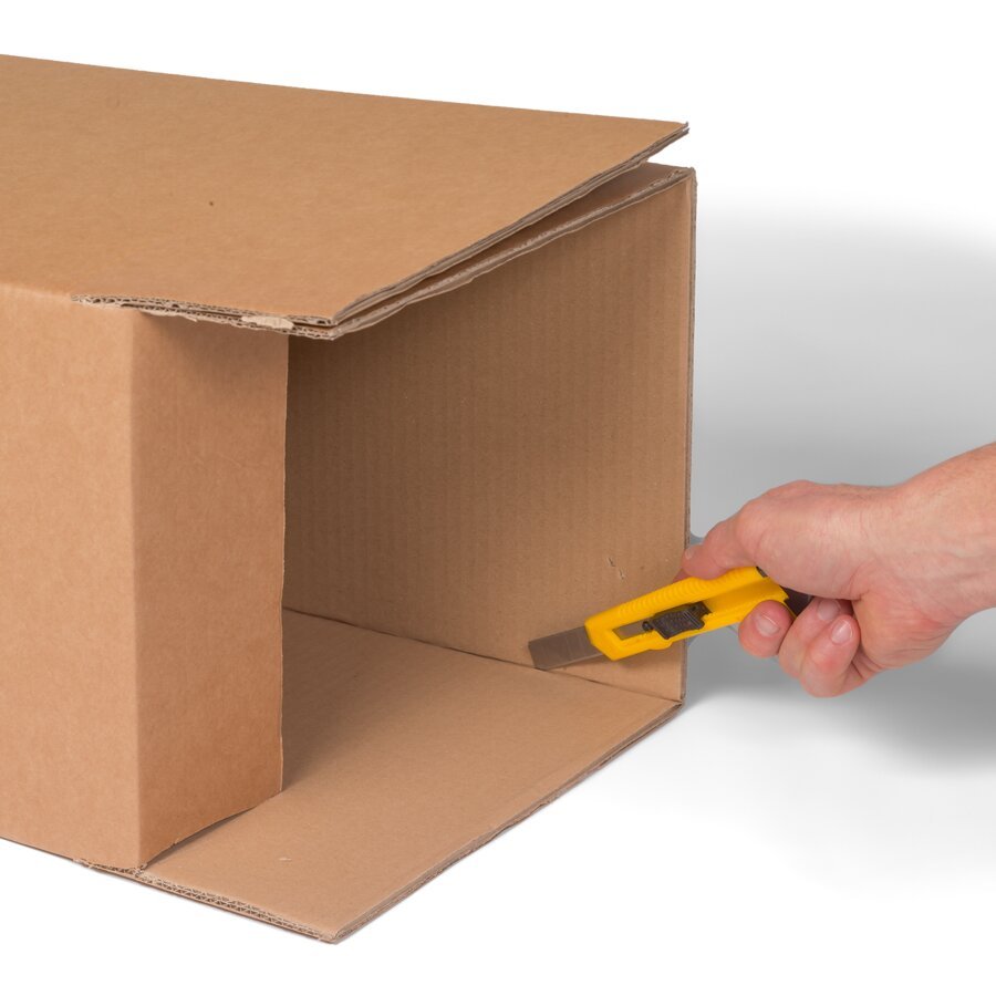 Zum Schließen die Enden einfach mit dem Cuttermesser einschneiden, zuklappen, fertig! Zum Schließen die Enden einfach mit dem Cuttermesser einschneiden, zuklappen, fertig!