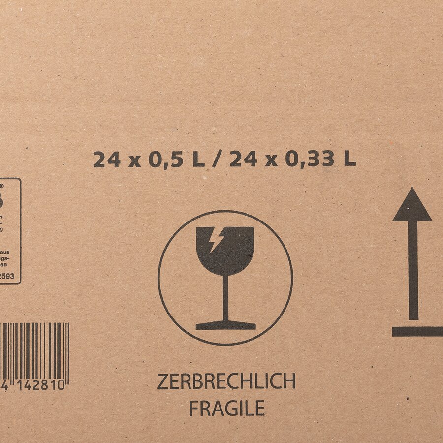 Mit aufgedrucktem Warnhinweis auf der Außenseite Mit aufgedrucktem Warnhinweis auf der Außenseite