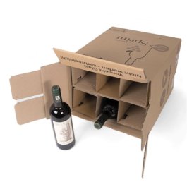 Flaschenkarton mit Automatikgefache Flaschenkarton mit Automatikgefache