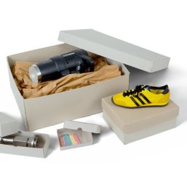 Stülpdeckelkarton aus Vollpappe mit kurzem Deckel Stülpdeckelkarton aus Vollpappe mit kurzem Deckel