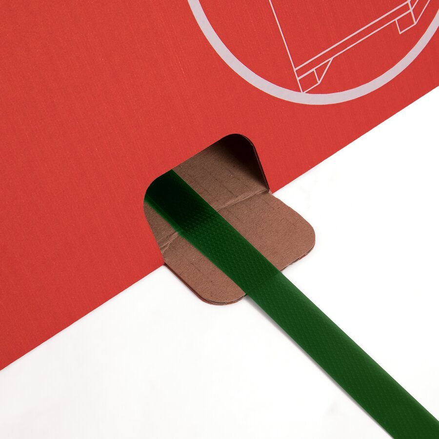 Einfach mit Umreifungsband an der Palette zu befestigen Einfach mit Umreifungsband an der Palette zu befestigen