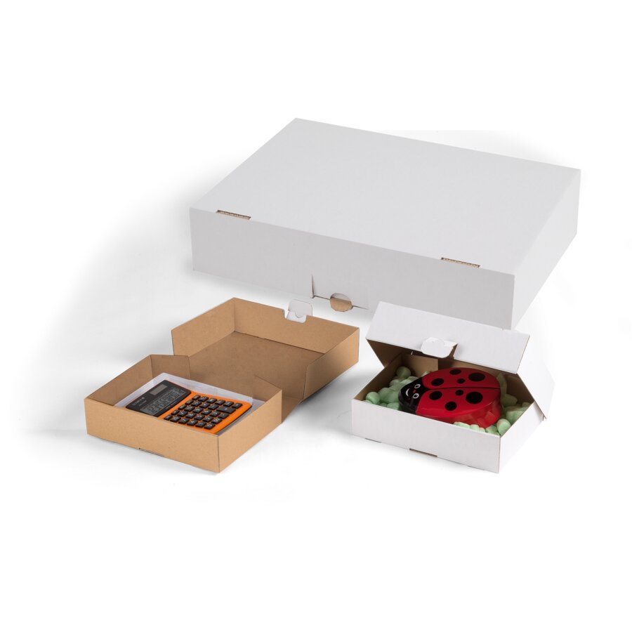 Die Klappschachtel eignet sich ideal zum Versand von Klein- oder Ersatzteilen Die Klappschachtel eignet sich ideal zum Versand von Klein- oder Ersatzteilen