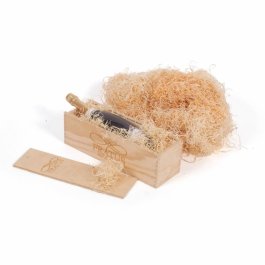 Ästhetische Polsterung Flasche in Holzschachtel mit Holzwolle