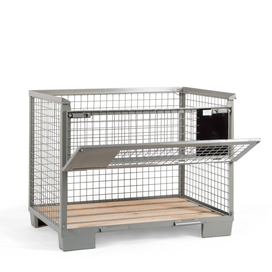 Zwei jeweils zur Hälfte klappbare Ladeklappen auf einer Längsseite... Zwei jeweils zur Hälfte klappbare Ladeklappen auf einer Längsseite...