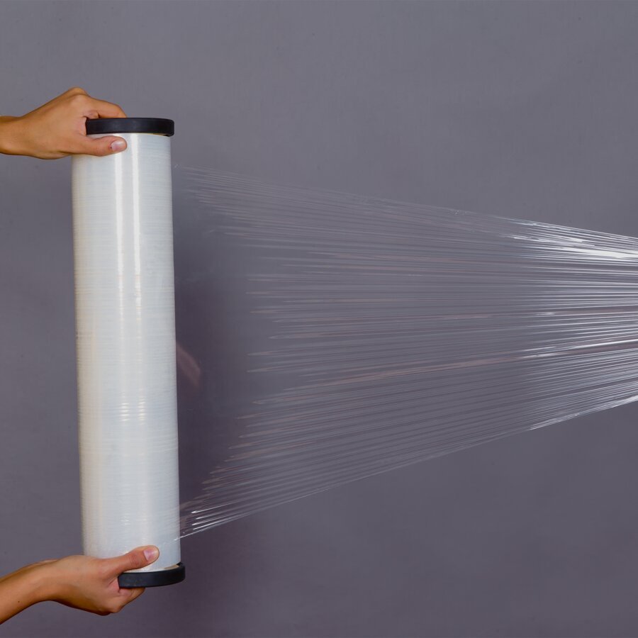 Handstretchfolie, vorgedehnt spart Kraft und Entsorgungskosten Handstretchfolie, vorgedehnt spart Kraft und Entsorgungskosten