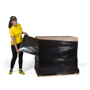 Schwarze Handstretchfolie auch mit Ihrem Firmenlogo erhältlich