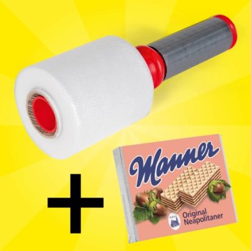 Mini-Stretchfolien-Set mit gratis Manner Waffeln