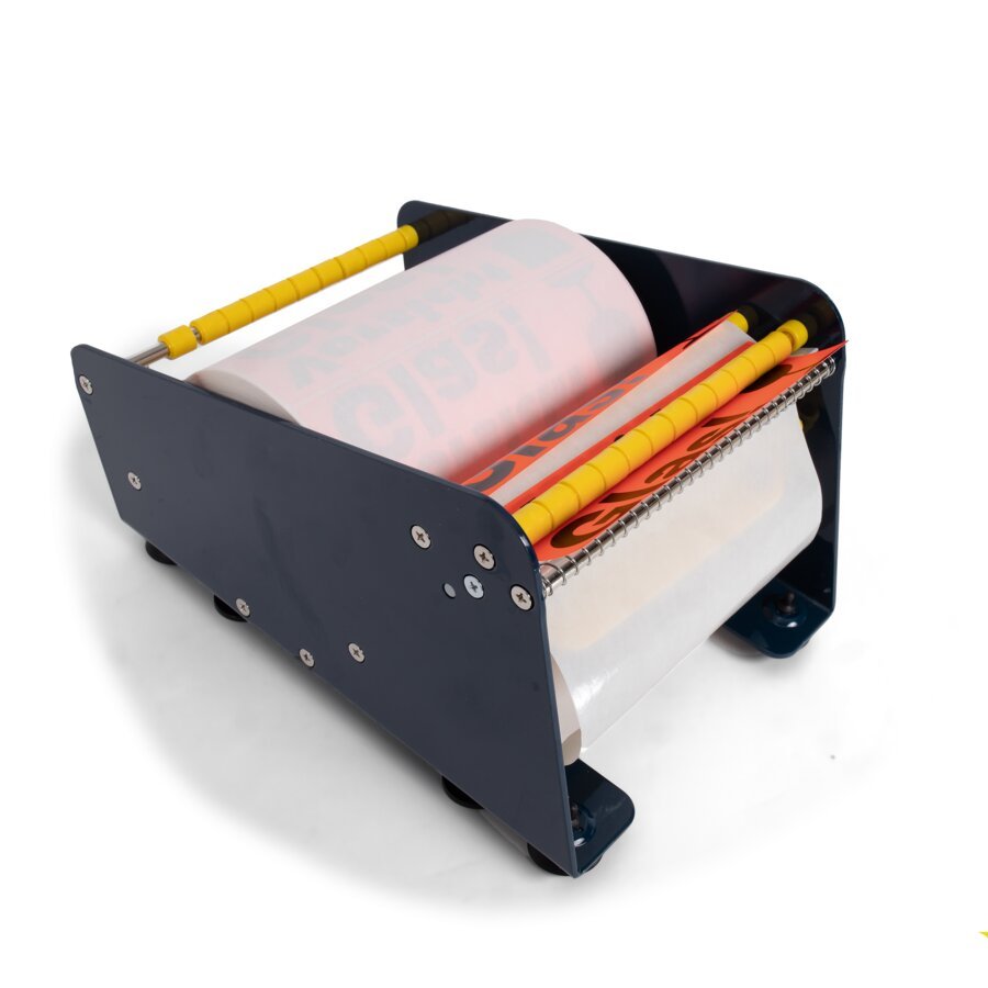 Etikettenspender für individuelle Breiten Etikettenspender mit Rolle über komplette Breite