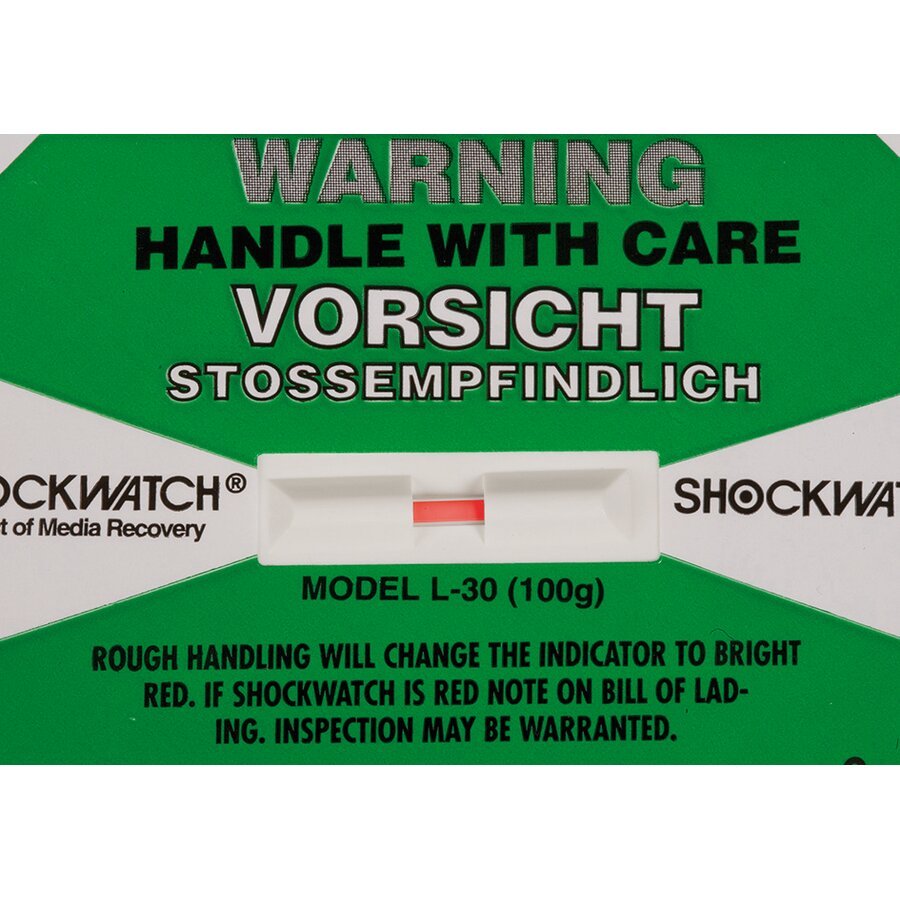 Rote Anzeige: Das Paket wurde unzulässigen Stößen ausgesetzt Rote Anzeige: Das Paket wurde unzulässigen Stößen ausgesetzt